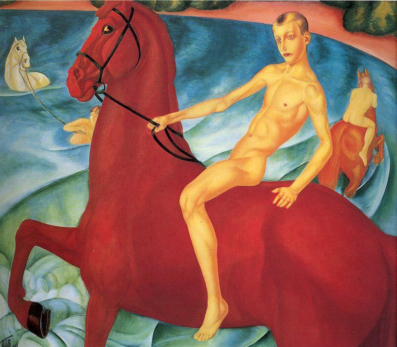 Petrov-Vodkin, Kozma Bathing the Red Horse France oil painting art